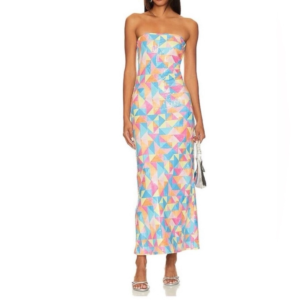 Show Me Your MuMu Strapless Triangle Geo Sequins